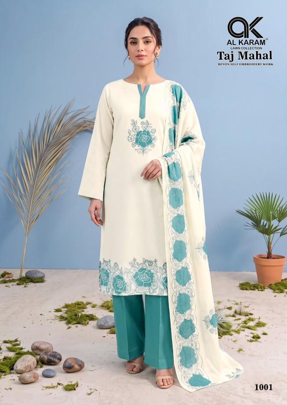 Alkaram taj mahal wholesale cotton dress materials in surat with price